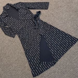 Ruby Black & Cream wrap around dress